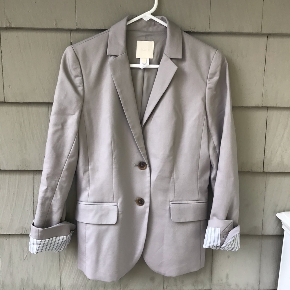 J. Crew Light Gray Cotton Blazer